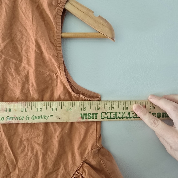 Anthropologie Vanessa Virginia Top Size 0 Orange Sienna Eyelet Peplum Boho Hippy - Picture 6 of 7